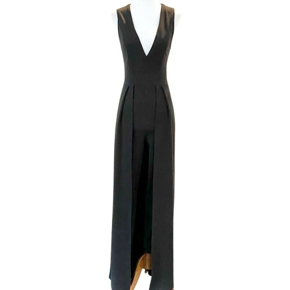 Fashion Nova Sleeveless Middle of Things Black Skinny Leg KnitJumpsuit Maxi Sz M - Picture 1 of 7